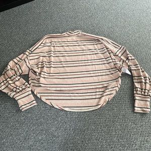 Free People Striped Long Sleeve Shirt SZ L NWOT